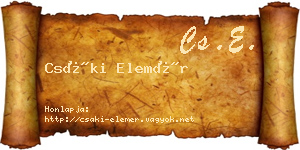 Csáki Elemér névjegykártya