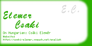 elemer csaki business card